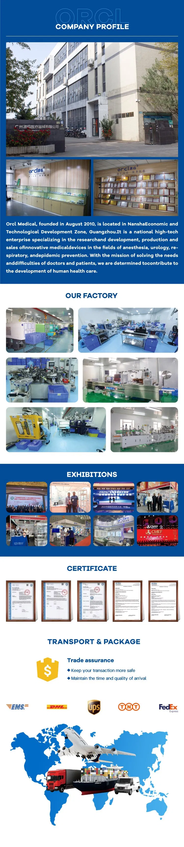 Cateter de Foley de silicone descartável 1 Way 2 Way 3 Way Fr6-Fr30 4