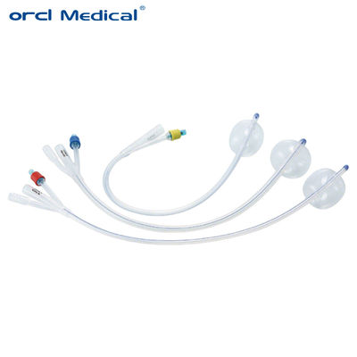 Preços por Atacado de Consumíveis Médicos Descartáveis 100% Silicone Cateter de Foley Estéril de 3 Vias Fornecedor