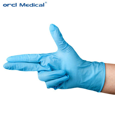 Luvas de Exame de Nitrilo Descartáveis Azuis / Pretas Sem Látex Para Uso Médico