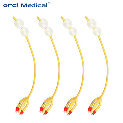 4 Way Latéx Foley Cateter Silicone revestido Balão Duplo Latéx Cateteres Urinários