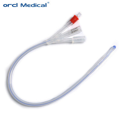 Sonda de Foley de Silicone de 3 Vias para Tratamento Urinário 16FR-26FR