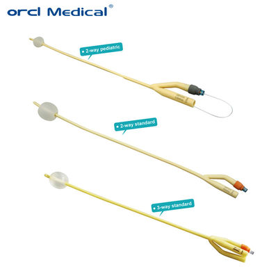 Cateter de dilatação de balão de tubo uretral descartável médico 2 Way 3 Way Cateter de látex foley com revestimento de silicone