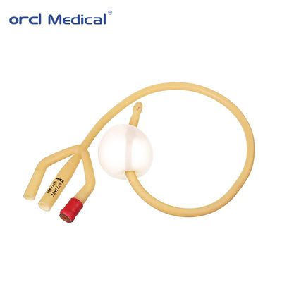Atacado de fábrica descartável médico amarelo urinário Fr6-30 cateter de Foley de látex com 2 vias e 3 vias