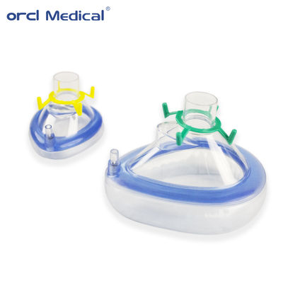 Fábrica Profissional da China Produza Máscara de Anestesia de PVC de Grau Médico Com Máscara de Almofada de Ar de Porto Padrão