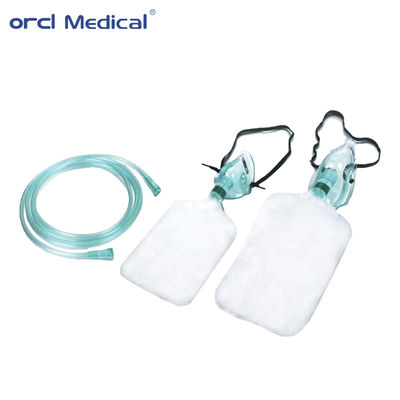 Máscara facial de oxigênio de PVC descartável para uso hospitalar com suprimento cirúrgico de alta qualidade, máscara de oxigênio não reinalante com bolsa reservatório